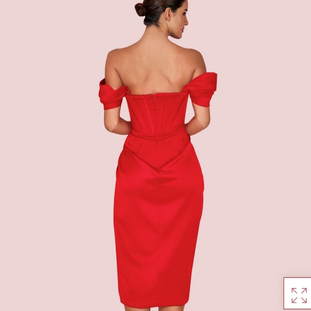 Midi Bodycon Red Dress